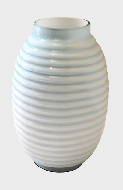 Vintage vaas blauw glas