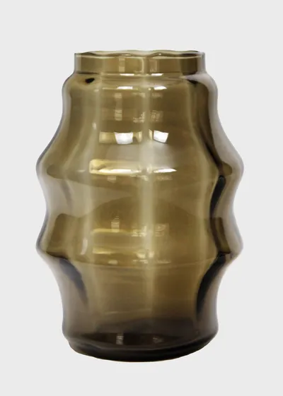 Vintage vaas gerookt glas